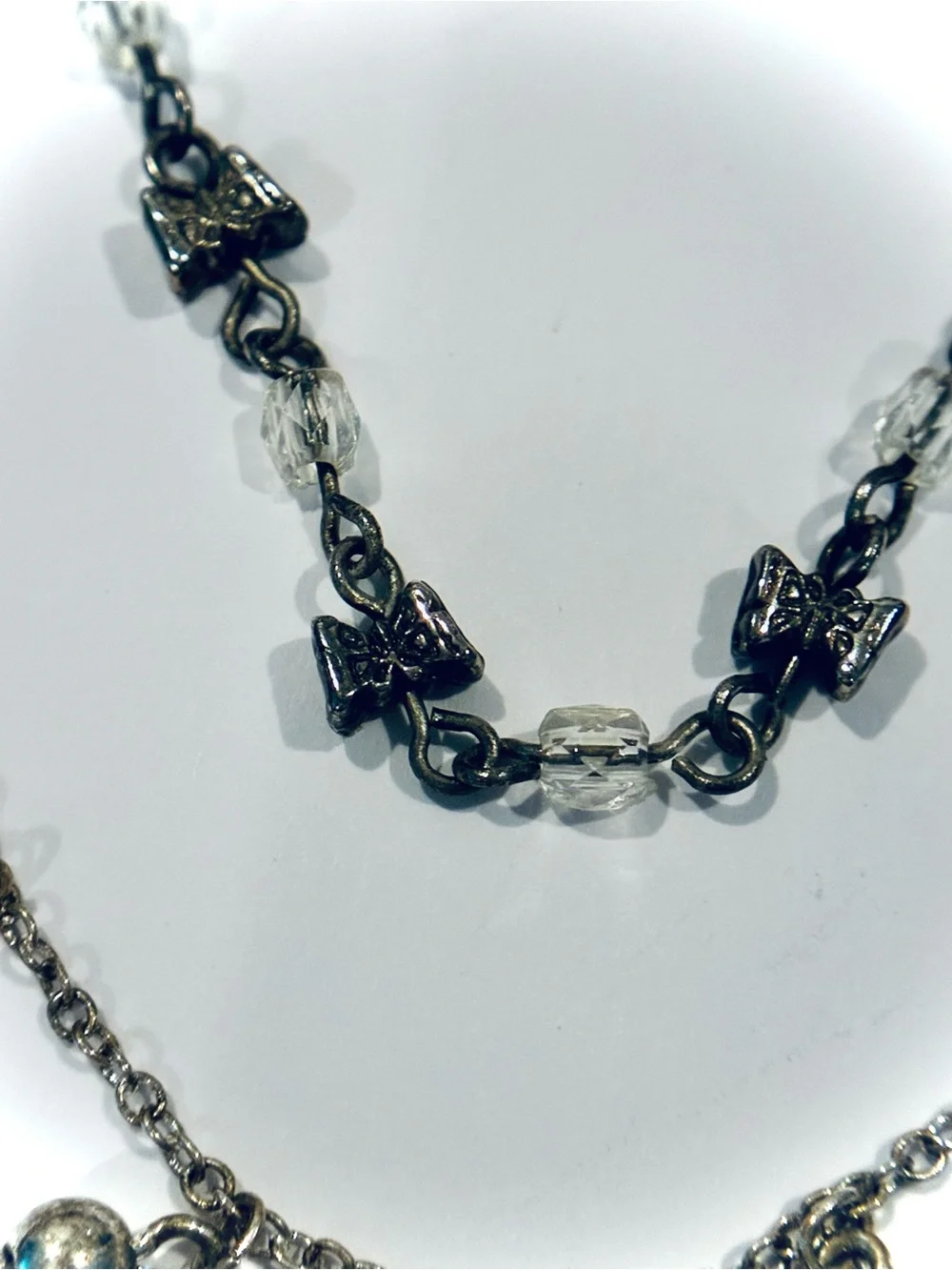 2 Vintage Claires Little Girls Silver Tone Charm Bracelets, 6 inches